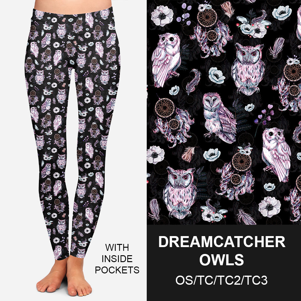 RTS - Dreamcatcher Owls Leggings w/ Inside Pockets