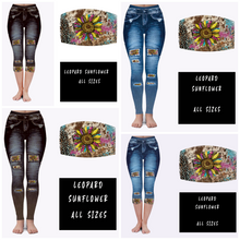 Load image into Gallery viewer, LEGGING JEAN RUN-LEOPARD SUNFLOWER (ACTIVE BACK POCKETS)
