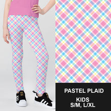 Load image into Gallery viewer, RTS - Kids Pastel Plaid Leggings w/ Pockets
