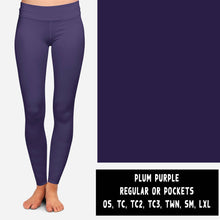 Load image into Gallery viewer, SOLIDS RUN-PLUM PURPLE LEGGINGS/JOGGERS
