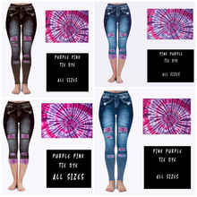 Load image into Gallery viewer, LEGGING JEAN RUN-PINK PURPLE TIE DYE (ACTIVE BACK POCKETS)
