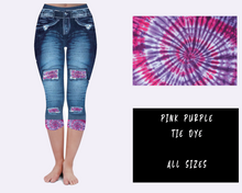 Load image into Gallery viewer, LEGGING JEAN RUN-PINK PURPLE TIE DYE (ACTIVE BACK POCKETS)
