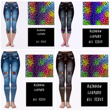 Load image into Gallery viewer, LEGGING JEAN RUN-RAINBOW LEOPARD (ACTIVE BACK POCKETS)
