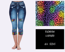 Load image into Gallery viewer, LEGGING JEAN RUN-RAINBOW LEOPARD (ACTIVE BACK POCKETS)
