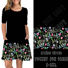 Load image into Gallery viewer, 3/4 SLEEVE POCKET DRESS- SPRING DIPPED
