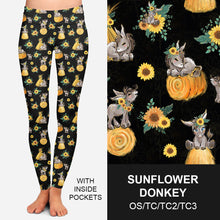 Load image into Gallery viewer, RTS - Sunflower Donkey Leggings w/ Inside Pockets
