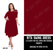 Load image into Gallery viewer, RITA SWING DRESS RUN-WINE RED
