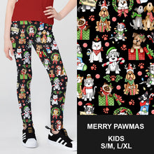 Load image into Gallery viewer, RTS - Kids Merry Pawmas Leggings w/ Side Pockets
