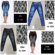 Load image into Gallery viewer, LEGGING JEAN RUN-ZEBRA (ACTIVE BACK POCKETS)
