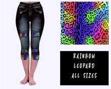 Load image into Gallery viewer, LEGGING JEAN RUN-RAINBOW LEOPARD (ACTIVE BACK POCKETS)
