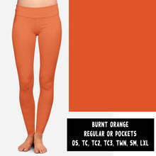 Load image into Gallery viewer, SOLIDS RUN-BURNT ORANGE LEGGINGS/JOGGERS
