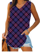 Load image into Gallery viewer, PPO RUN-PURPLE PLAID LOUNGE TANK
